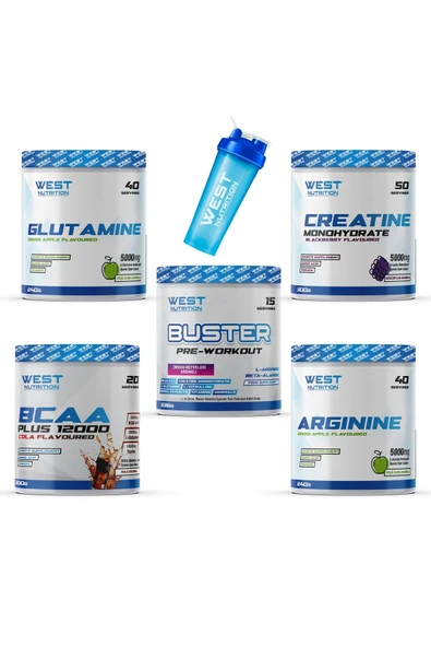 West Nutrition Bcaa Preworkout L-Arjinin L-Glutamin Kreatin Monohidrat Paketi ürün görseli 1
