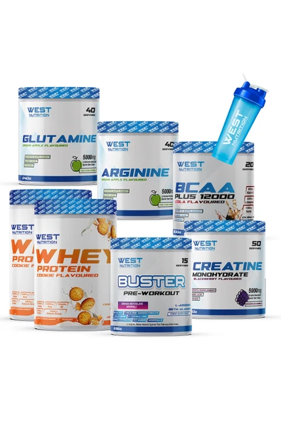 West Nutrition Whey Protein Tozu BCAA Preworkout Kreatin L-Glutamin L-Arjinin Paketi ürün görseli 1