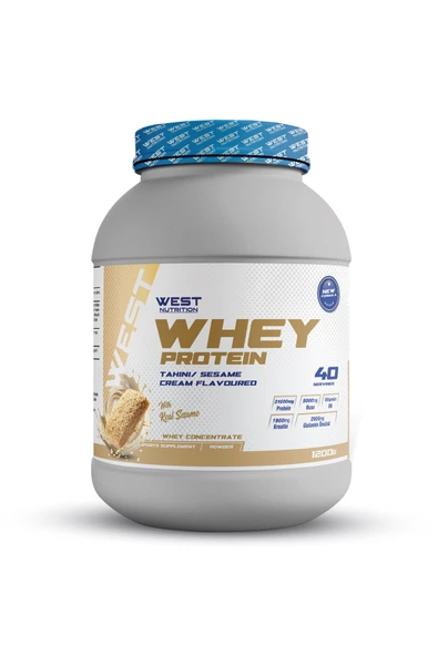 West Nutrition Whey Protein Tozu 1200 gr 40 Servis Tahin Krema Susam Parçacıklı ürün görseli 1