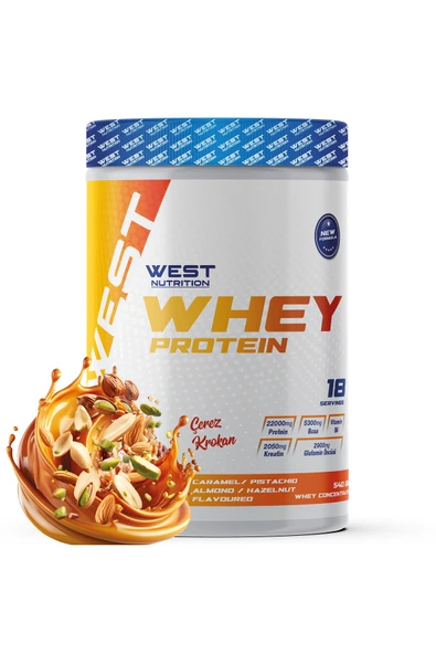 West Nutrition Whey Protein Tozu 540 gr 18 Servis Karamel Krokan Aromalı ürün görseli 1