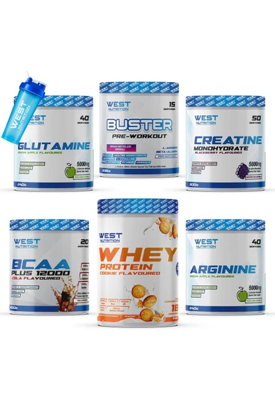 West Nutrition Whey Protein Tozu BCAA Preworkout Kreatin L-Glutamin L-Arjinin Paketi ürün görseli 1