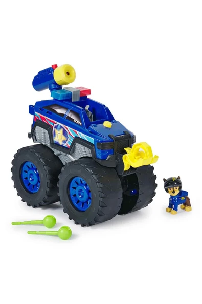 PAW Patrol Sesli ve Işıklı Rescue Wheels Chase Figür ve Kurtarma Aracı – Büyük Araç – Ses Efektli – Fırlatıcı Mermili ürün görseli 1