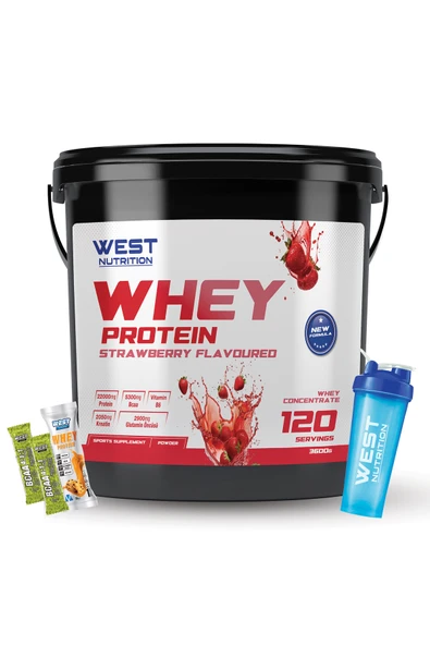 West Nutrition Whey Protein Tozu 3600 gr 120 Servis Çilek Aromalı ürün görseli 1