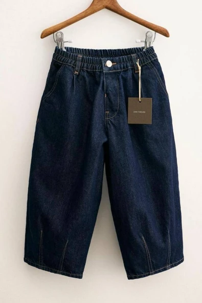 Çocuk Balon Kesim Denim Pantolon Lacivert ürün görseli 1