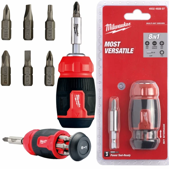 Milwaukee 8in1 Multi Kompakt Tornavida Seti 8 Parça - 4932492807 - Resim 2