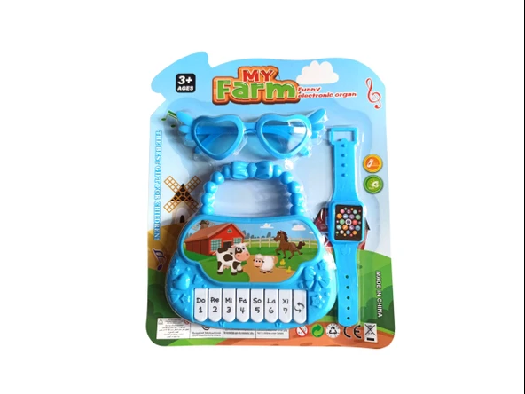 Oyuncak Mini Piyano ve Aksesuar Seti – 14 cm Sesli Çocuk Piyanosu Mavi ürün görseli 1