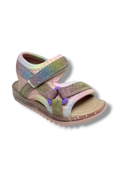 Arzen Bebe 224-26 Simli Cırtlı Anatomik Kız Bebek Sandalet 19-21 ürün görseli 1
