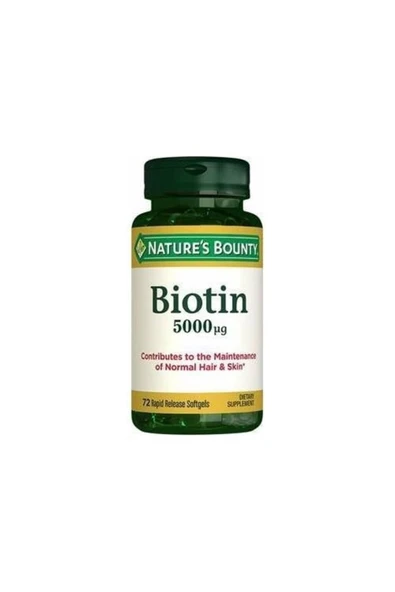 Nature's Bounty Biotin 5000 Mcg 72 Kapsül - Resim 2
