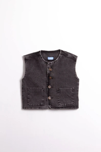 La Ciel Paris Denim Yelek - Füme ürün görseli 1
