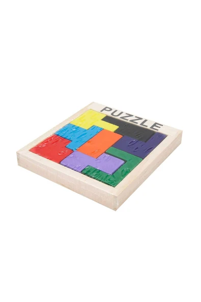 Tetris Şekilli Ahşap Puzzle Oyunu – 8 Parça Renkli Ahşap Eğitici Puzzle ürün görseli 1