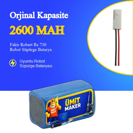 Fakir Robert Rs 730 Robot Süpürge 2600 mAh 14.4 V Batarya – Orjinal Uyumlu Uzun Ömürlü, Yüksek Performans Pil ürün görseli 1