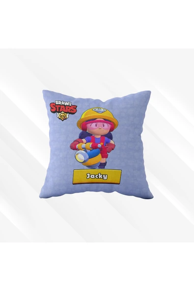 Jacky Brawl Stars Sevenlere Özel - Hediyelik Dekoratif Yastık Kılıfı ürün görseli 1