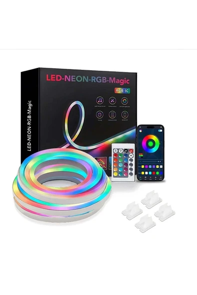 RGB Neon Led 3 Metre, Rgb Led, Sese Duyarlı Led ürün görseli 1