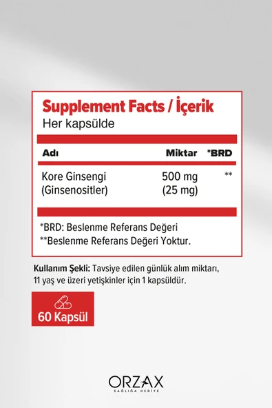 Ocean Panax Ginseng 500 mg 60 Kapsül - Resim 2