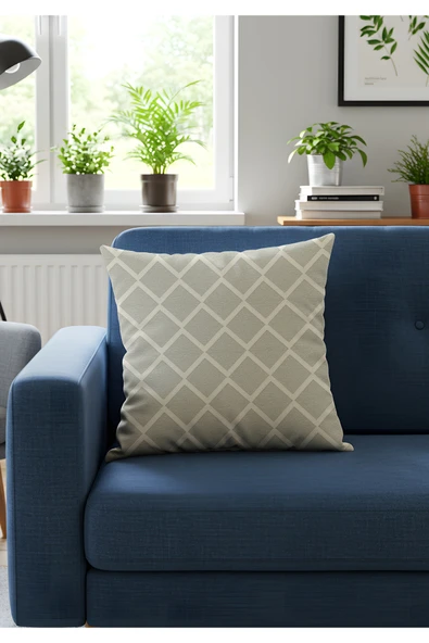 Geometrik Doku ve Minimalist Tasarım Dijital baskılı Kırlent ürün görseli 1