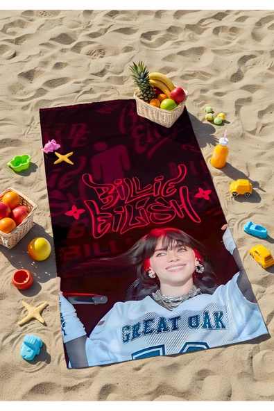 Billie Eilish Plaj Havlusu – Genç ve Cesur Vibes! ürün görseli 1