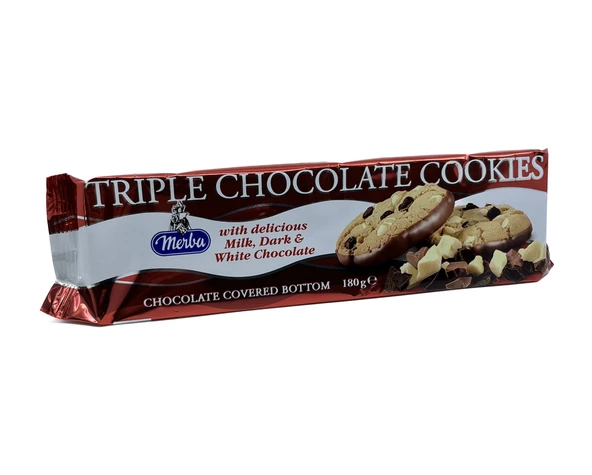 Merba Triple Chocolate Cookies 180 gr - Resim 2