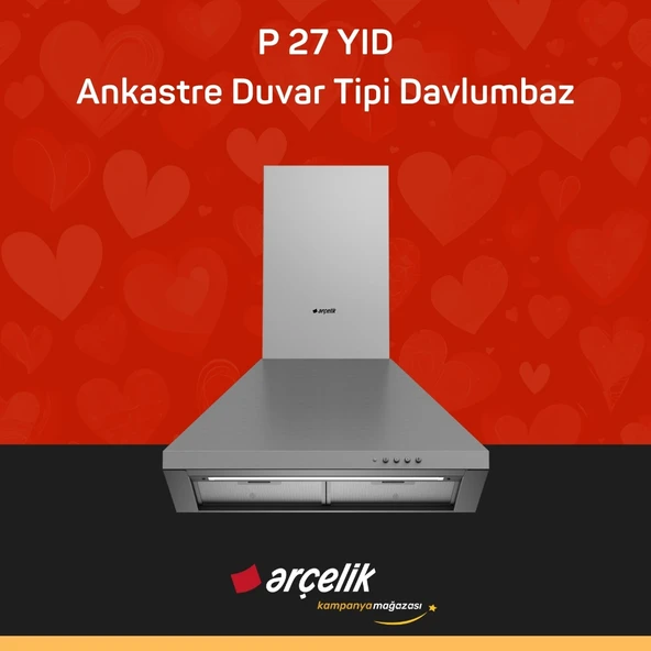 ARÇELİK P 27 YID Ankastre Duvar Tipi Davlumbaz ürün görseli 1