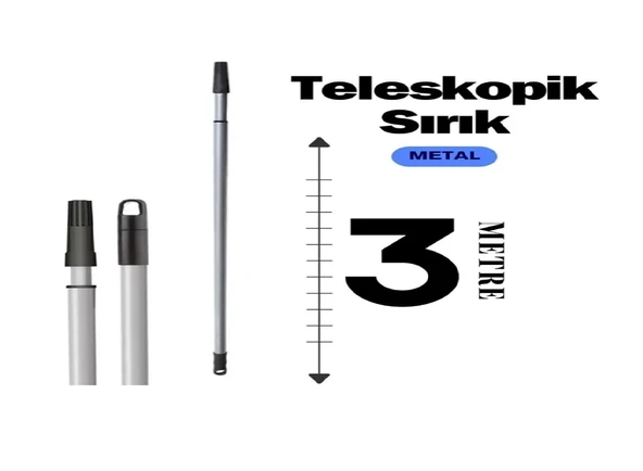 Genel Markalar Teleskopik Uzatmalı Metal Saplı 3 Metre Ayarlı Sırık ürün görseli 1