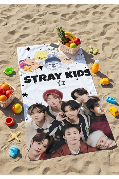 Stray Kids Plaj Havlusu – Enerji Dolu K-Pop Plaj Stili!" ürün görseli 1
