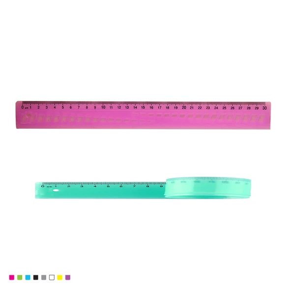 Yumuşak Bükülebilir Silikon Cetvel 30 cm (Okul ve Ofis Tipi) ürün görseli 1