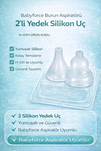 Babyforce BR-8820 Uyumlu 2’li Yedek Silikon Başlık ürün görseli 1