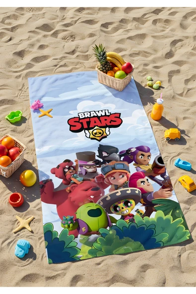 Brawl Stars Plaj Havlusu – Kahramanlar Arenada ürün görseli 1
