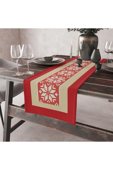 Christmas Kar Desenli Runner 40x150cm - Resim 2