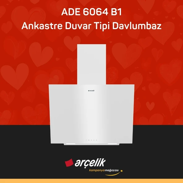ARÇELİK ADE 6064 B1 Ankastre Duvar Tipi Davlumbaz ürün görseli 1