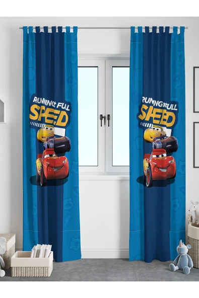 Cars Arabalar Çocuk / Bebek Odası Perdesi Tek Kanat ürün görseli 1