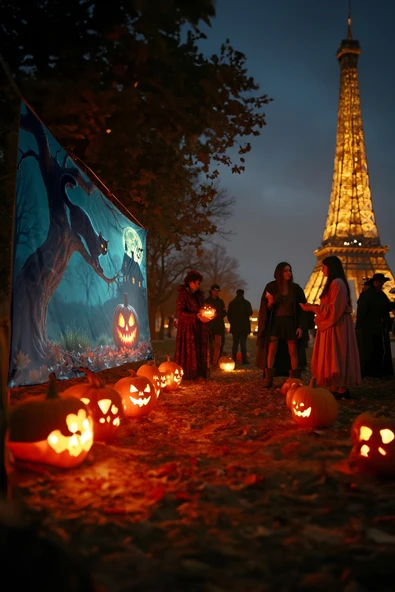 Kedi Temalı Halloween Duvar Halısı - Resim 3