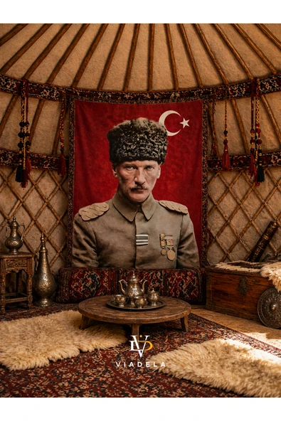 Mustafa Kemal Paşa Figürlü Duvar Örtüsü Tasarımı ürün görseli 1