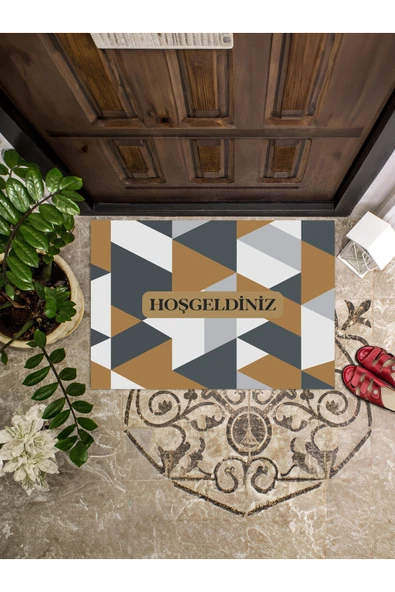 Hoşgeldiniz Desenli Kapı Önü Paspası 45x65 ürün görseli 1