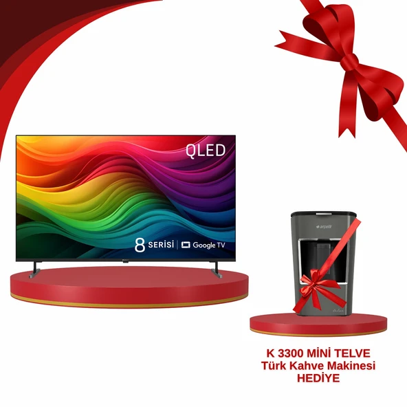 Hediyeli 8 serisi QLED 55" 4K UHD Google TV - A 855 C Smart TV ( K 3300 MİNİ TELVE  Hediye) ürün görseli 1