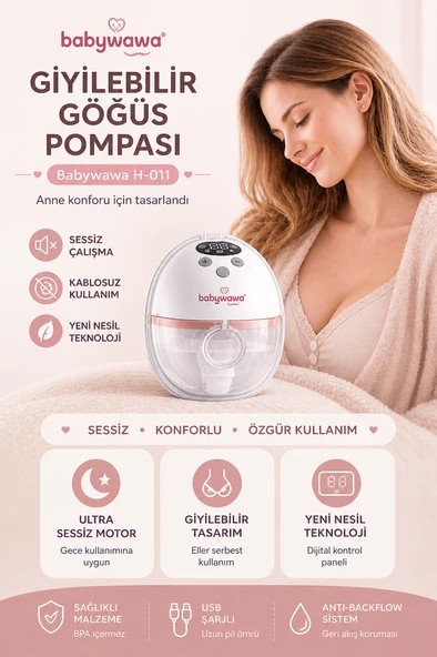 babywawa H-011 Giyilebilir Göğüs Pompası Tekli Kablosuz Sessiz ve Taşınabilir Süt Sağma Makinesi ürün görseli 1