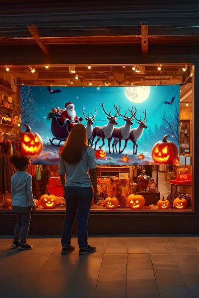 Christmas & Halloween Duvar Halısı - Resim 4