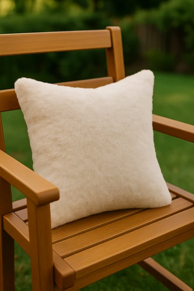 Soft Velvet Ekru Kadife Kırlent – 43x43 cm, KadifeVia, 43 x 43 ürün görseli 1