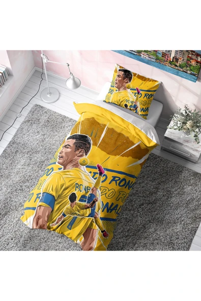 CR7 Cristiano Ronaldo Temalı Nevresim Takımı (Çarşafsız) ürün görseli 1