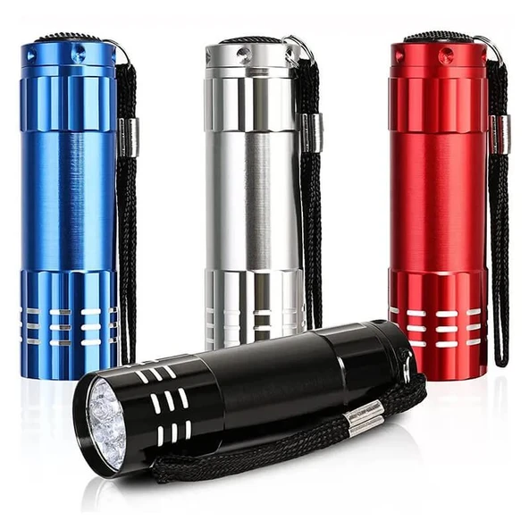 9 LED’li Pilli El Feneri Pratik ve Ekonomik Aydınlatma Kompakt Günlük Kullanım WT-036 ürün görseli 1