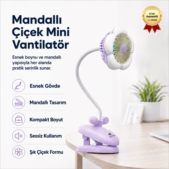 Şarjlı El Fanı Sessiz Mini Soğutucu Vantilatör ürün görseli 1
