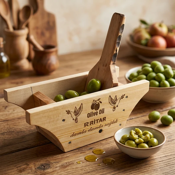 Ritar El Yapımı Ahşap Zeytin Kırma Makinesi / Aleti ürün görseli 1