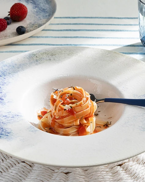 English Home Aqua Side Seramik Makarna Servis Tabağı Mavi ürün görseli 1