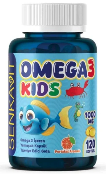 Senkavit Omega 3 For Kids Portakal Aromalı 120li Softjel ürün görseli 1