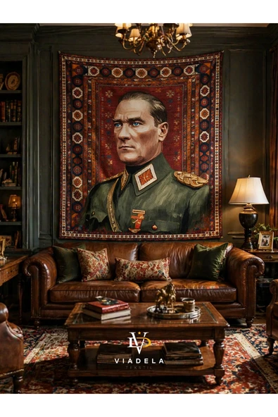 Özel Tasarım Atatürk Duvar Örtüsü ürün görseli 1