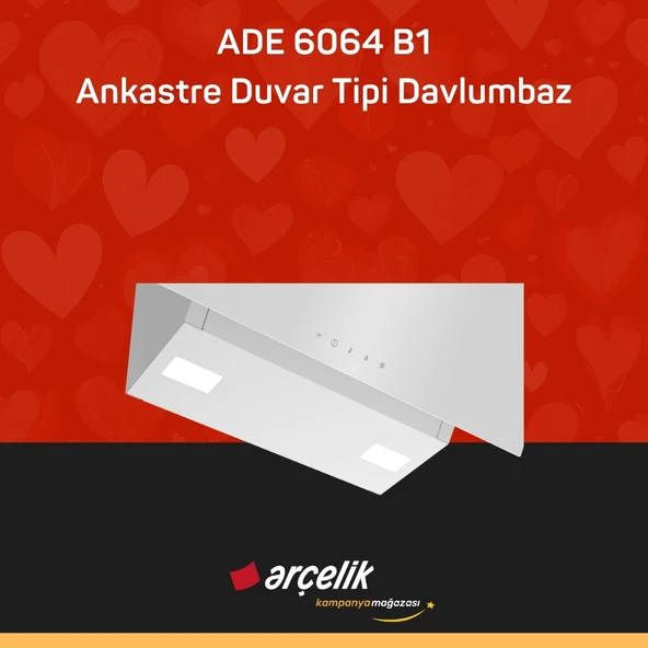 ARÇELİK ADE 6064 B1 Ankastre Duvar Tipi Davlumbaz - Resim 3