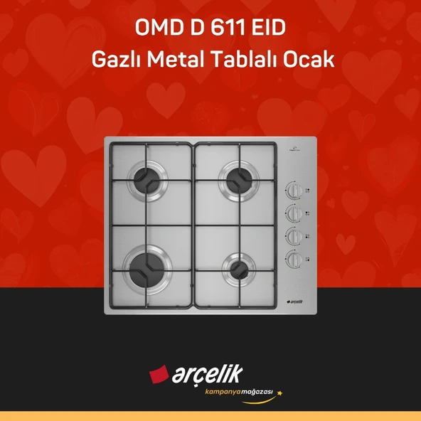 ARÇELİK OMD D 611 EID Gazlı Metal Tablalı Ocak ürün görseli 1