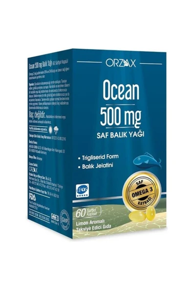 Ocean Omega 3 Balık Yağı 500 mg 60 Kapsül ürün görseli 1