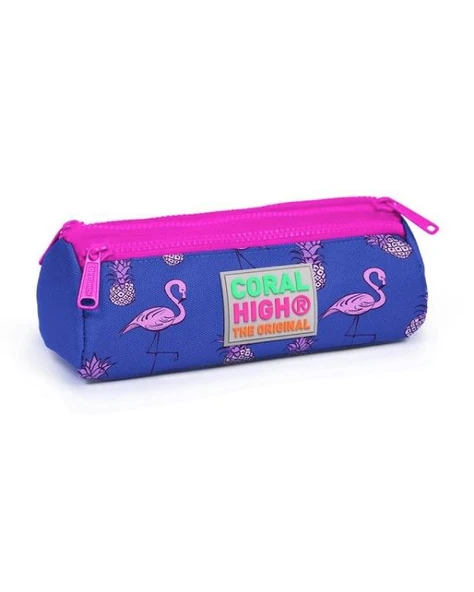 Coral High Flamingo Desenli Üç  Bölmeli Kalem Çantası 22316 ürün görseli 1