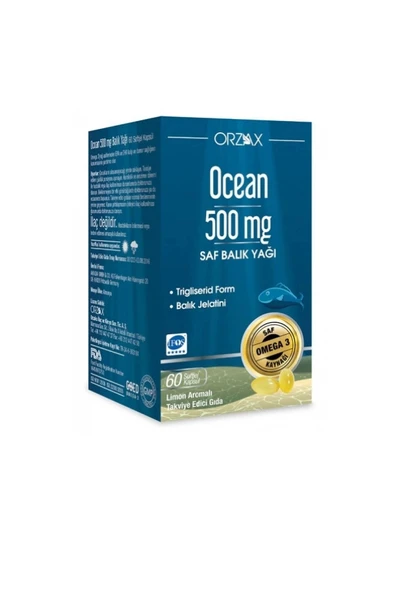 Ocean Saf Balık Yağı Omega 3 - 500 Mg 60 Kapsül - Limon Aromalı ürün görseli 1