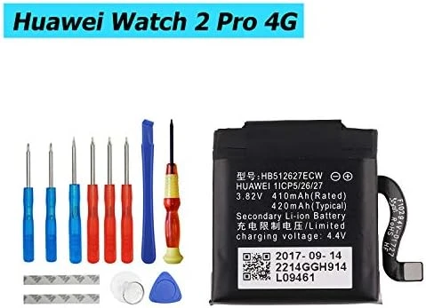 Huawei Watch 2, Watch 2 Pro, Watch GT+ saat pili HB512627ECW yedek pil  batarya +tamir seti ürün görseli 1